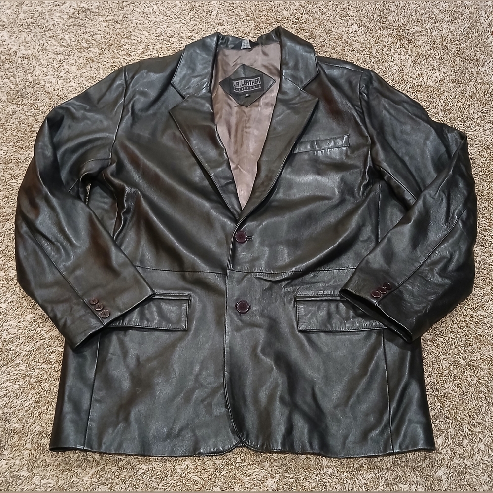 LA Leather California Coat Size 44 Tall